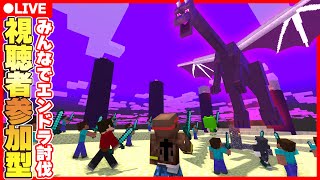【視聴者参加型マイクラ】視聴者さんと一緒にゼロから初めてエンダードラゴン倒すまで終われないライブ┃ぽこなかくら