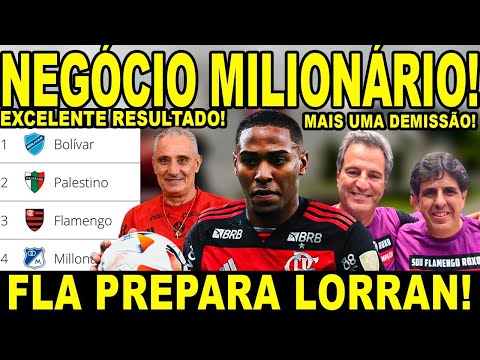 NEGÓCIO MILIONÁRIO! FLAMENGO PREPARA LORRAN! MAIS UMA SAÍDA NO CLUBE! EXCELENTE RESULTADO NA LIBERTA