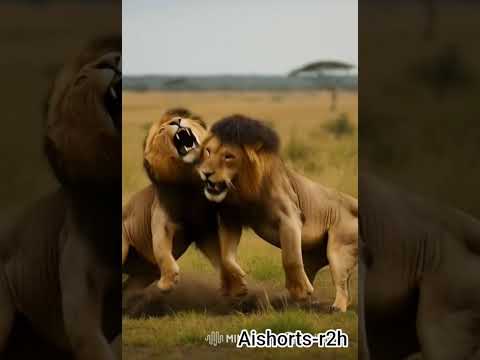 Territorial War | Brutal Lion Fight Caught on Camera 🩸🦁🔥”#animals #wildlifeentertainment#viralshorts