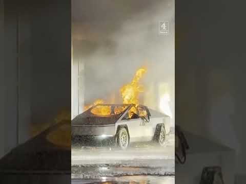 Tesla Cybertruck explodes outside Trump Vegas hotel