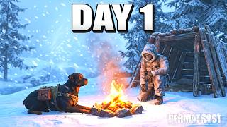 Day 1 in this New BRUTAL Winter World Survival Game - Permafrost Gameplay
