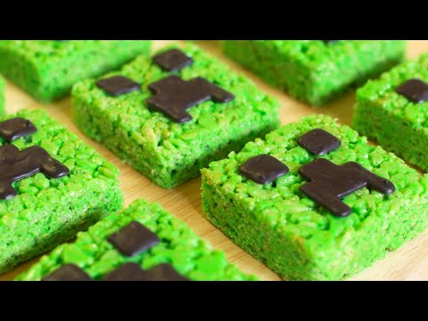 MINECRAFT CREEPER RICE KRISPY TREATS - NERDY NUMMIES - UCjwmbv6NE4mOh8Z8VhPUx1Q