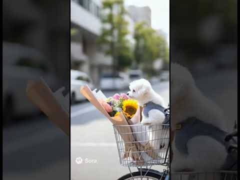 #Dog #FlowerDog #BloomingDog #PuppyInBloom #DogFlowerShop #CuteDog #FloralMood #ai #sora #cute