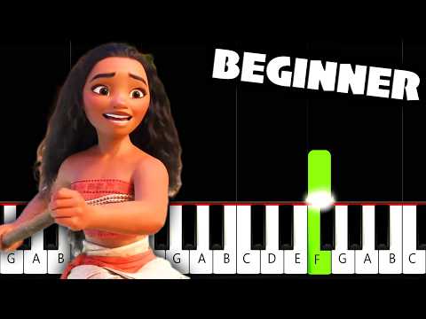 How Far I'll Go (Moana) - BEGINNER Piano Tutorial