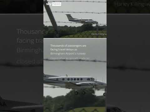 Watch emergency landing at Birmingham airport