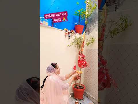 #आजा कार्तिक मास#दीपक तुलसी में #भक्ति भाव 🌺🎉🙏#viralvideo ‎