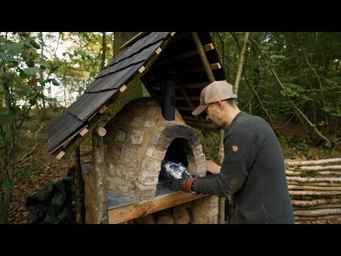 Bushcraft Camp: Fresh Trout Cooked in the Wood Fired Oven