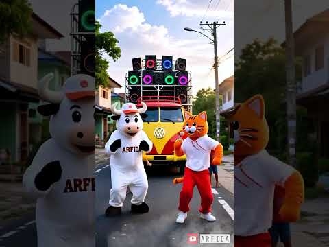 Aku suka nonton sound horeg maskot sapi joget truk sound system #soundhoreg #ai #badut