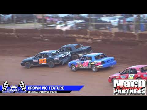 Crown Vic Feature - Cherokee Speedway 2/26/23 - dirt track racing video image