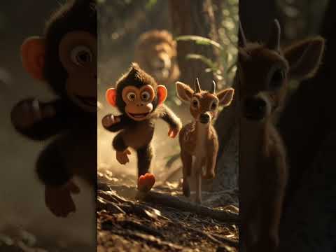 बंदर ने हिरण को बचाया।#mankey #help #moralstories #ytshorts #animation