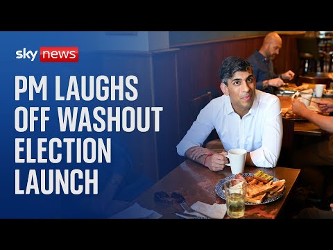 Rishi Sunak jokes about avoiding pneumonia after wet election date announcement