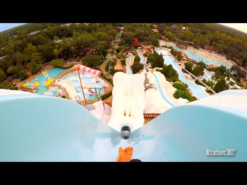 [4K] Summit Plummet - Tallest Freefall Body Water Slide - Disney's Blizzard Beach Water Park - UCbDGvfJHf0r_WjS9voB8POA