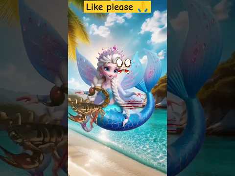 😲Luck by Mermaid Crab Attack😭जलपरी क्रेब हमला करके भाग्य😢 #viral #cartoon #youtubeshorts #shorts 🤯🤯