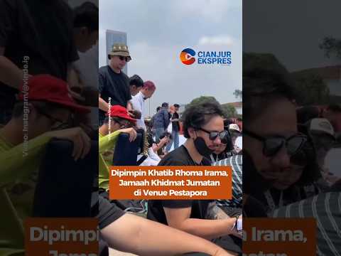 Dipimpin Khatib Rhoma Irama, Jamaah Khidmat Jumatan di Venue Pestapora #shorts