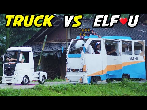 BALAPAN CANTER ELFU VS TRUCK MINI!! MENANG MANA YA?? DIMAS SENDIRI LAWAN 2..