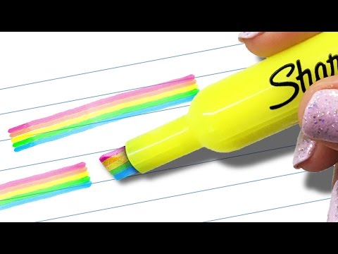 DIY RAINBOW HIGHLIGHTER - Mind-Blowing HACK to Transform Your SCHOOL SUPPLIES! - UC6gqv2Naj9JiowZgHfPstmg