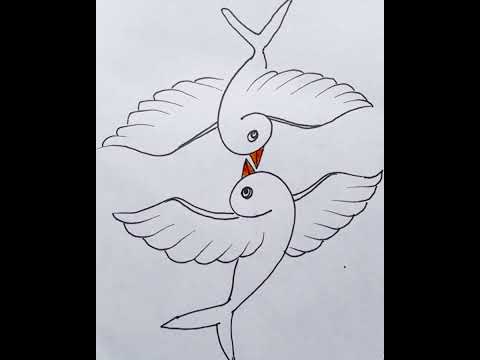 How to draw cute bird by 69