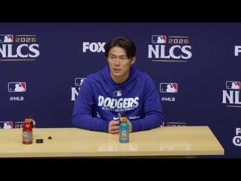 山本義信 ナショナルリーグチャンピオンシップ第2戦 試合後ドジャース インタビュー (Yoshinobu Yamamoto Japanese NLCS Game 2 Interview)