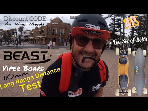 Viper BeastBoard ft. HobbyWing Drive Train -Long Range Test-Andrew Penman EBoard Reviews-Vlog No.174