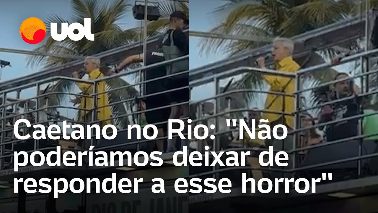 Caetano Veloso discursa em ato contra PEC da Blindagem e anistia no Rio Responder a esse horror