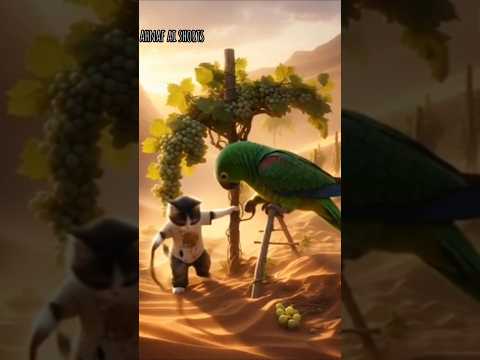 "A cat and a parrot planted a grapevine in the desert."#shorts #short
