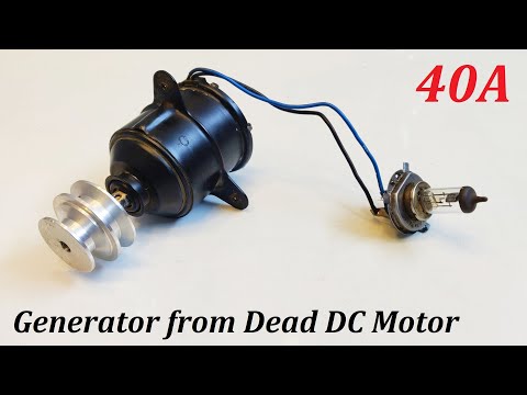 Do Not Throw Away your Car Fan Motor - 12v 40 Amps DC Motor Generator DIY