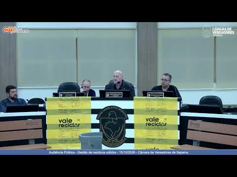 Audiência Pública - Gestão de resíduos sólidos - 15/10/2026 - Câmara de Vereadores de Itapema