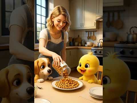 The Duck went to the supermarket to buy peanuts to eat with The Dog