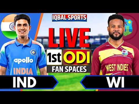 🔴LIVE: India vs West Indies 1st ODI Fan Space | Live Cricket Match Today | IND vs WI | Iqbal Sports