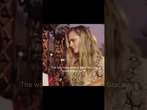 The way Cara almost made Gracie break character😭 #gracieabrams #caradelevingne