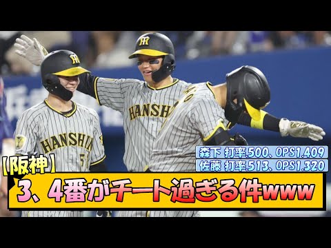 【阪神】3、4番がチート過ぎる件www【なんJ/2ch/5ch/ネット 反応 まとめ/阪神タイガース/岡田監督/森下翔太/佐藤輝明/大山悠輔】