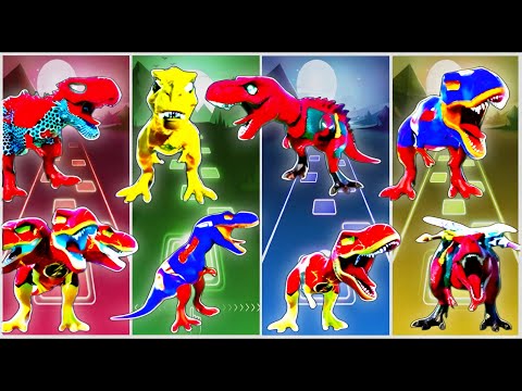 Jurassic World Tyranasaurus🆚 Indominus T-rex🦖 🆚T-rex Tiles Hop Edm Rush