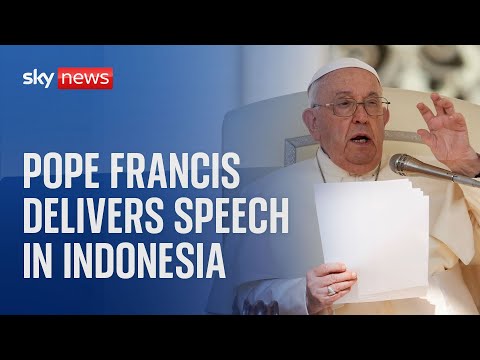 Watch live: Pope Francis delivers speech during visit to Indonesia