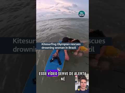 Kitesurfing Olympian rescues drowning woman in Brazil #itvnews