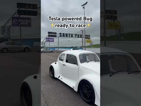 BugZappa, our Tesla powered race car is ready for action. #vwbeetle #vwfusca #tesla