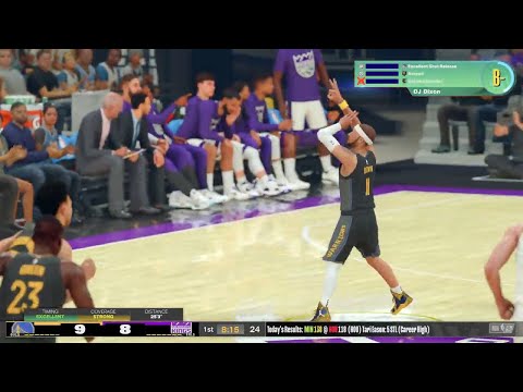 NBA 2K25 - My CAREER - 33 PTS - WARRIORS vs KINGS | 1st Half | Gameplay | DJ DIXON PG#11 #warriors