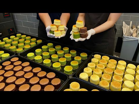 400개 한정 판매! 1시간 만에 완판 되는 폭신폭신 치플레 (치즈케이크+수플레) Fluffy cheesecake souffle making - Korean street food