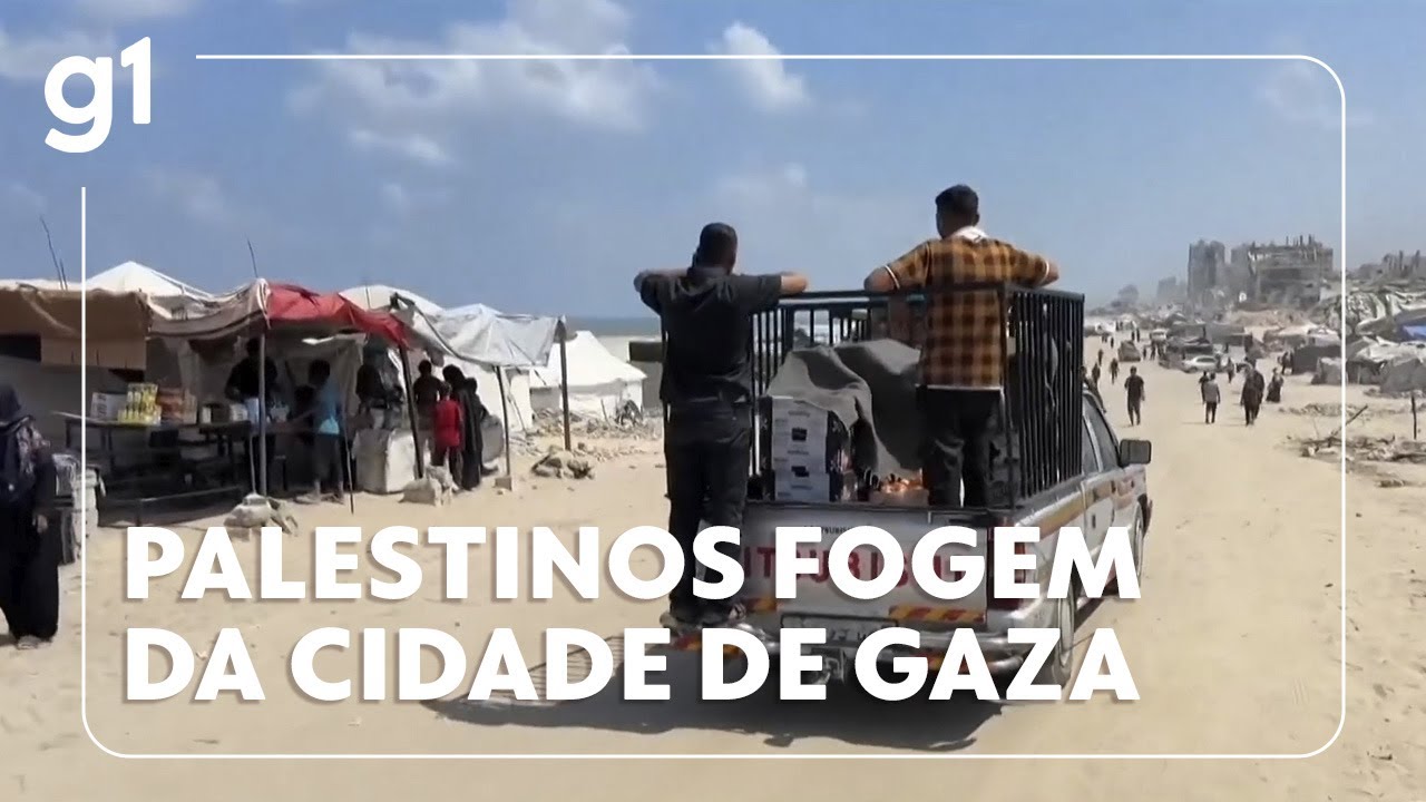 JH Palestinos começam a fugir da Cidade de Gaza antes da ofensiva de ocupação da área por Israel