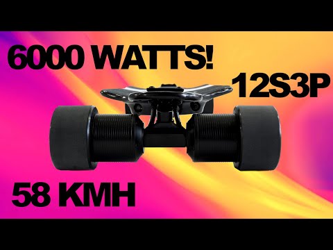 6000 Watts - 12s3p - 58kmh Electric Skateboard - ONSRA BLACK Carve