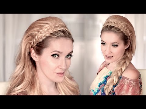 Braided headband hairstyle tutorial for medium/long hair ❤ 60s big teased hair for wedding/prom - UCeRF3k69cJnxB87lwk9KbrA