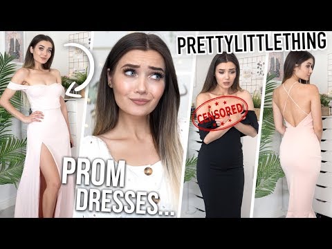 TRYING ON PRETTY LITTLE THING PROM DRESSES!!! YAAAS OR PASS!? - UCBKFH7bU2ebvO68FtuGjyyw