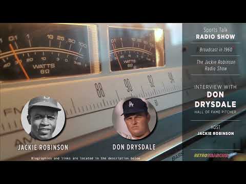 1960 • Baseball Clip • Jackie Robinson & Don Drysdale - Radio Interview video clip