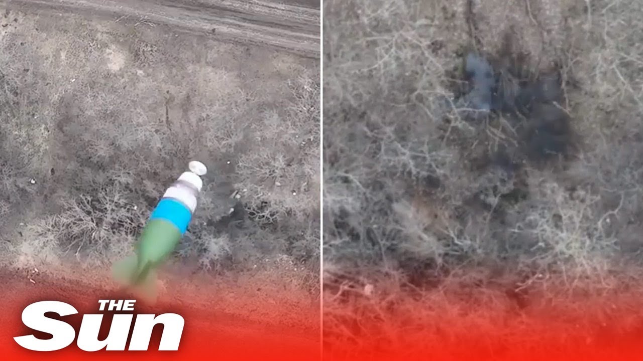 Ukrainian drone stalks Russian soldiers through trees before dropping bomb