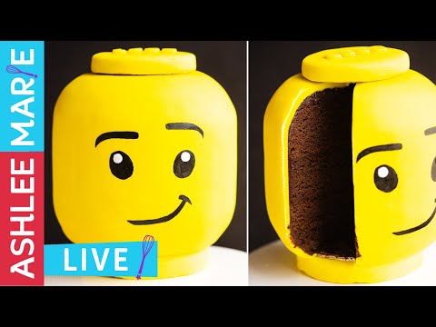 LEGO head cake - cake decorating tutorial - LIVE