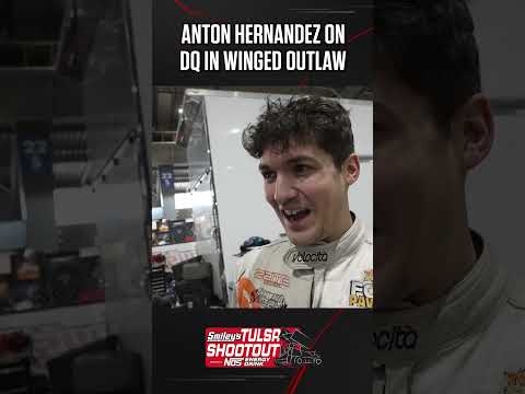 Anton Hernandez explains what happened in winged outlaw #tulsashootout DQ 😬 - dirt track racing video image