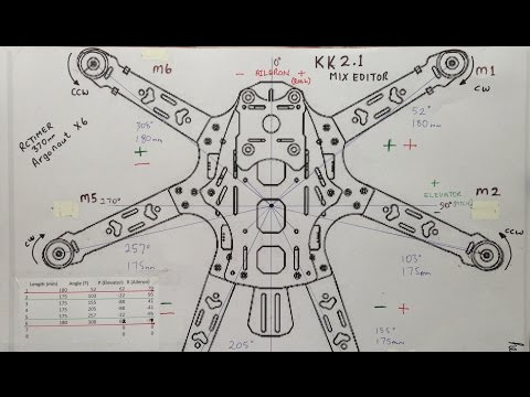 KK2 KK2.1 Mixer Editor simply explained for non symmetrical Multirotors. Specifically my Mini Hex - UCIJy-7eGNUaUZkByZF9w0ww