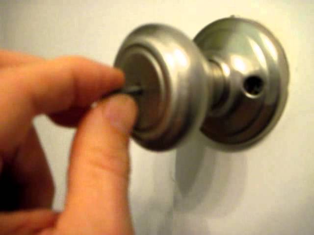 How to Open a Bedroom Door Lock With a Hole
