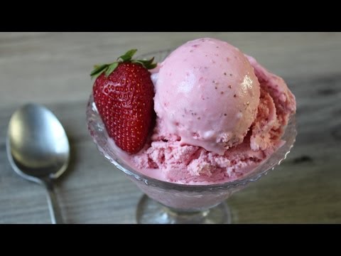 Strawberry Ice Cream -- Fast & Easy Strawberry Ice Cream - Eggless Ice Cream Recipe - UCRIZtPl9nb9RiXc9btSTQNw