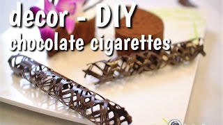 Ażurowe rurki z czekolady | Decor - DIY chocolate cigarettes garnishes