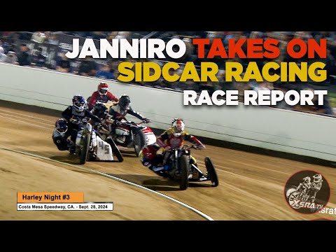 Janniro Takes on Sidecar Racing! Heat 10! Costa Mesa Speedway! #sidecars #dirttrackracing #racing - dirt track racing video image